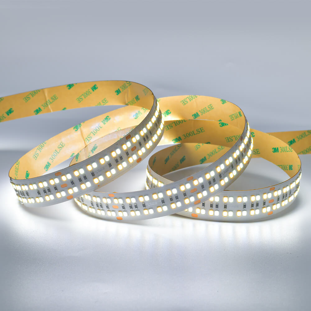 SMD2835双排480灯/米LED灯带｜双色温可调DC24V｜工程照明首选