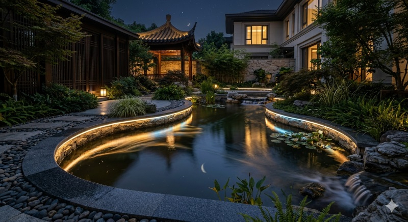 庭院水景夜景.JPG