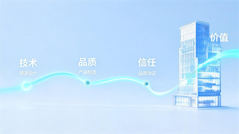 jimeng-2026-07-10-6868-品牌价值型概念图，一束柔和而富有科技感的光线从研发设计阶段缓缓延伸，经过产品制造....JPG