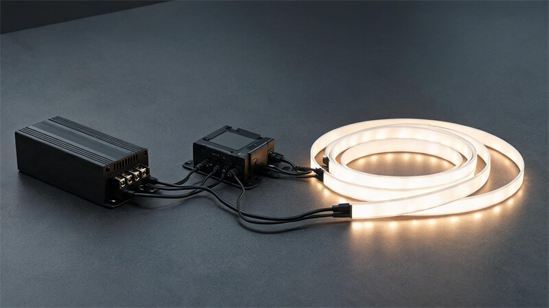 jimeng-2026-09-22-9721-8K超写实智能LED灯带控制系统,展示COB灯带、24V驱动电源、智能控制器和整... jimeng-2026-09-22-9721-8K超写实智能LED灯带控制系统,展示COB灯带、24V驱动电源、智能控制器和整...