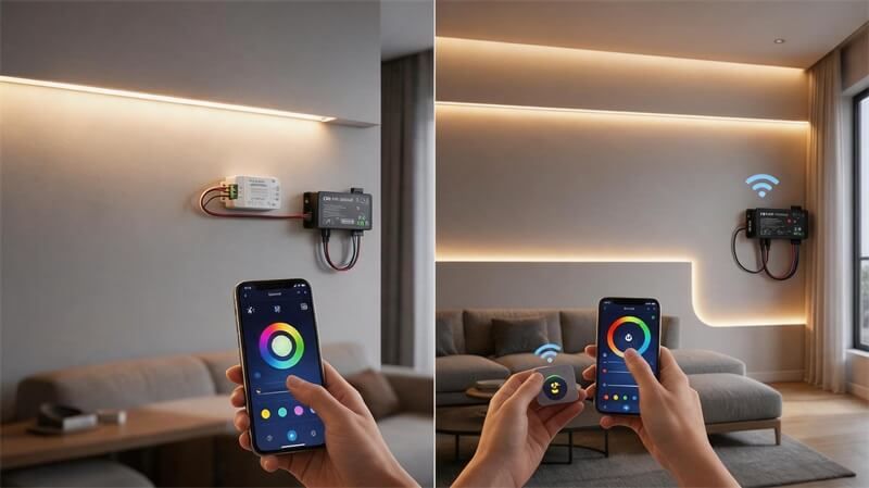 蓝牙灯带和WiFi灯带怎么选？从控制方式到安装需求分析